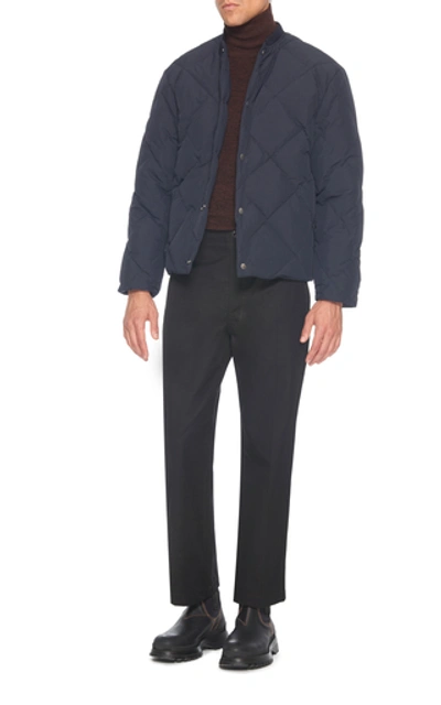 Shop Jil Sander Quilted Shell Bomber Jacket In Navy