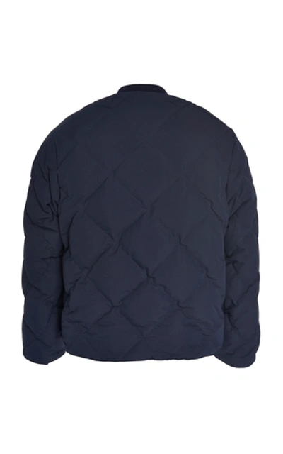 Shop Jil Sander Quilted Shell Bomber Jacket In Navy