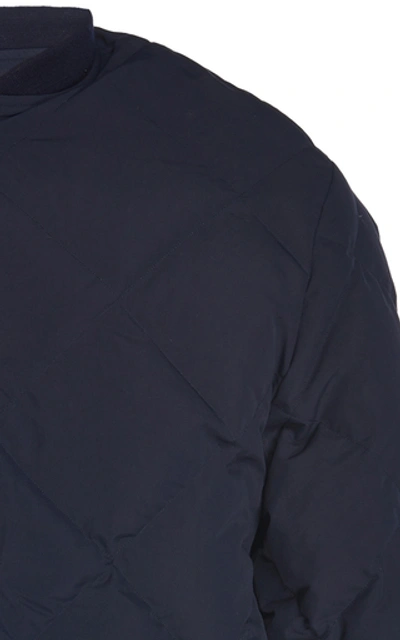 Shop Jil Sander Quilted Shell Bomber Jacket In Navy