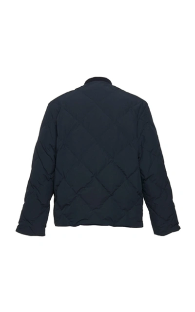 Shop Jil Sander Quilted Shell Bomber Jacket In Navy