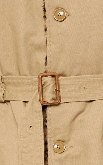 Shop Engineered Garments Belted Reversible Cotton-gabardine Trench Coat In Neutral