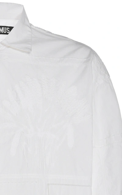 Shop Jacquemus La Chemise Mouchoirs Patchwork Cotton Shirt In White