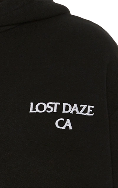 Shop Lost Daze Collage Cotton Hooded Sweatshirt In Black