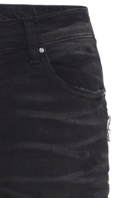 Shop Amiri Mx2 Zip-detailed Skinny Jeans In Black