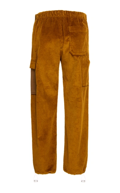 Shop Acne Studios Payden Cotton-corduroy Wide-leg Pants In Yellow