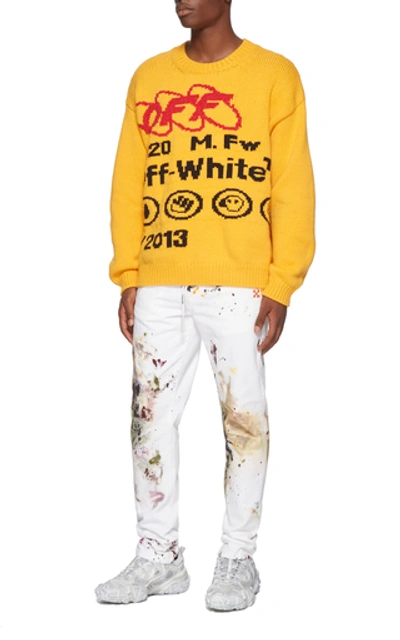 Shop Off-white Industrial Y013 Intarsia Wool-blend Sweater In Yellow