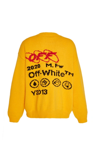 Shop Off-white Industrial Y013 Intarsia Wool-blend Sweater In Yellow