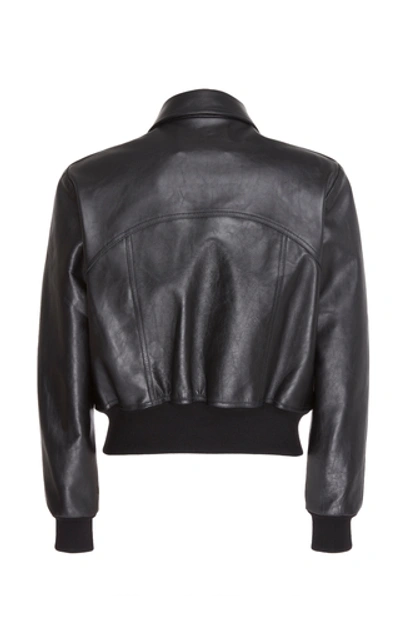 Shop Givenchy Leather Biker Jacket In Black