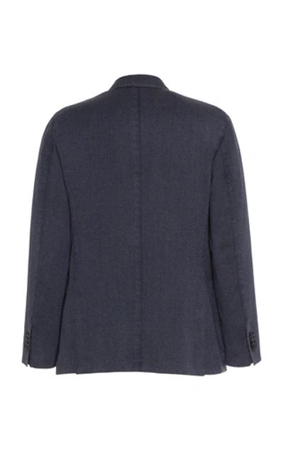 Shop Boglioli Double-breasted Cashmere-blend Blazer In Navy