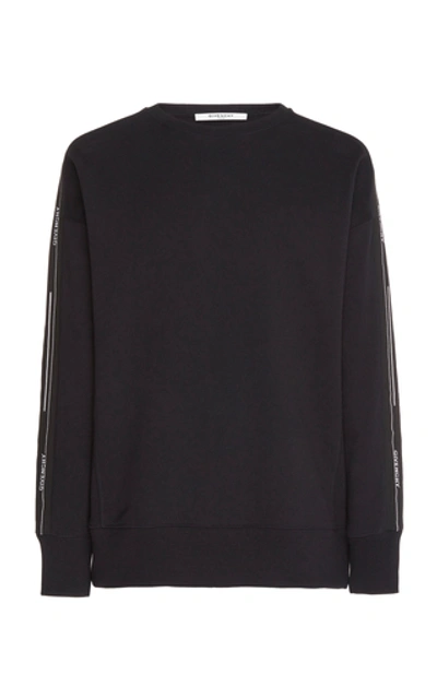 Shop Givenchy Logo-jacquard Cotton-jersey Sweatshirt In Black