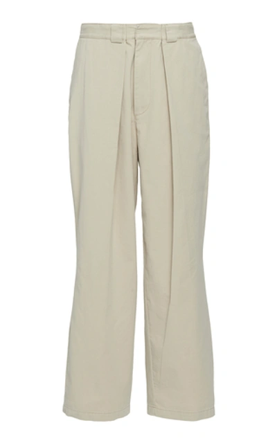 Shop Jw Anderson Cotton Straight-leg Pants In Neutral