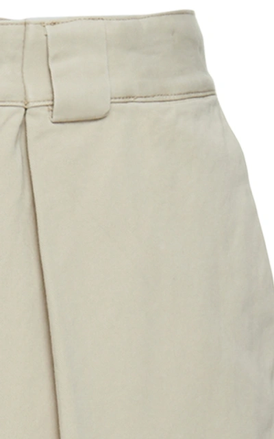 Shop Jw Anderson Cotton Straight-leg Pants In Neutral
