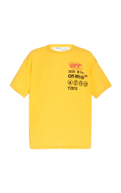 Shop Off-white Industrial Y013 Intarsia Cotton T-shirt In Yellow
