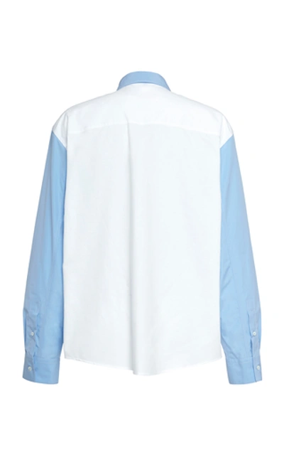 Shop Marni Two-tone Cotton-poplin Shirt In Multi