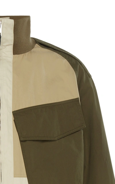 Shop Jw Anderson Color-block Cotton Jacket In Neutral