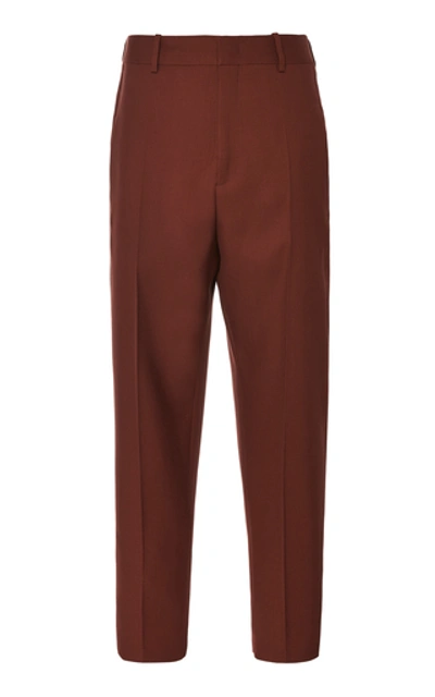 Shop Jil Sander Twill Straight-leg Pants In Brown