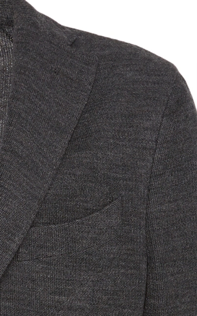 Shop Boglioli K-jacket Slim-fit Wool Knit Blazer In Grey