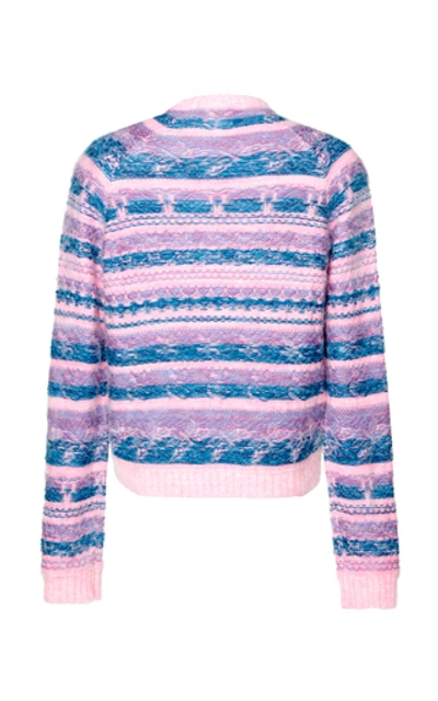 Shop Acne Studios Karlos Striped Jacquard-knit Sweater In Pink
