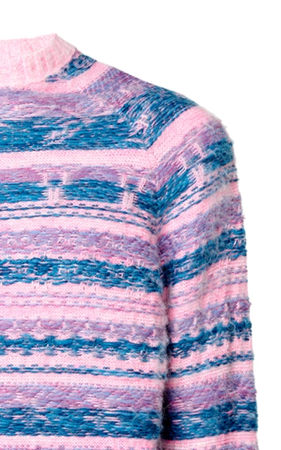 Shop Acne Studios Karlos Striped Jacquard-knit Sweater In Pink