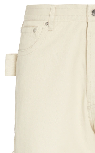 Shop Bottega Veneta White Cotton Straight-leg Pants