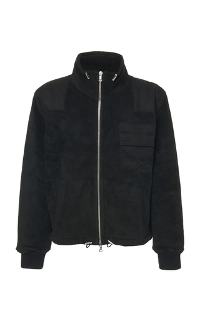 Shop Amiri Tencel-paneled Fleece Jacket In Black