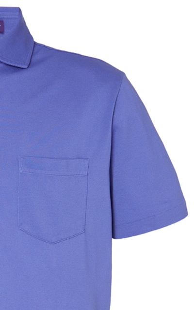 Shop Ralph Lauren Slim-fit Embroidered Cotton-piqué Polo Shirt In Blue