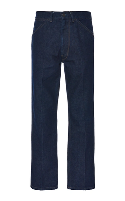 Shop Lemaire Rigid Bootcut Jeans In Blue