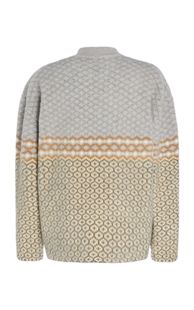 Shop Jil Sander Oversized Intarsia Wool Sweater In Grey
