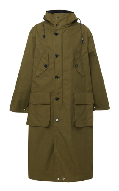 Shop Marni Reversible Hooded Cotton-canvas Parka In Green