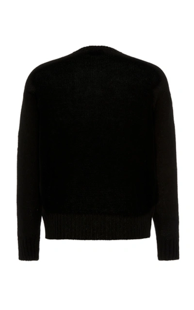 Shop Prada Intarsia-knit Wool Sweater In Black