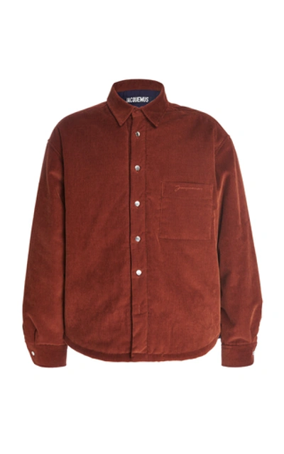 Shop Jacquemus Boulanger Cotton-corduroy Shirt In Brown