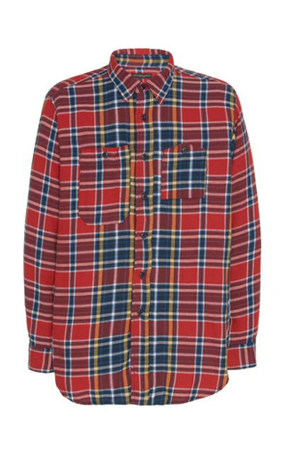 Shop Engineered Garments Checked Cotton-flannel Shirt In Red