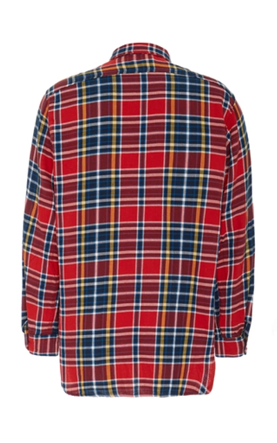 Shop Engineered Garments Checked Cotton-flannel Shirt In Red