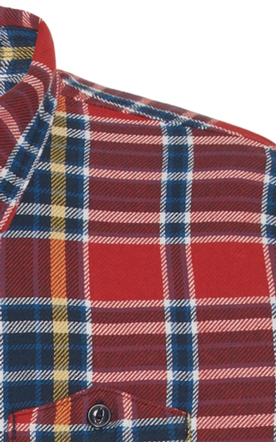 Shop Engineered Garments Checked Cotton-flannel Shirt In Red