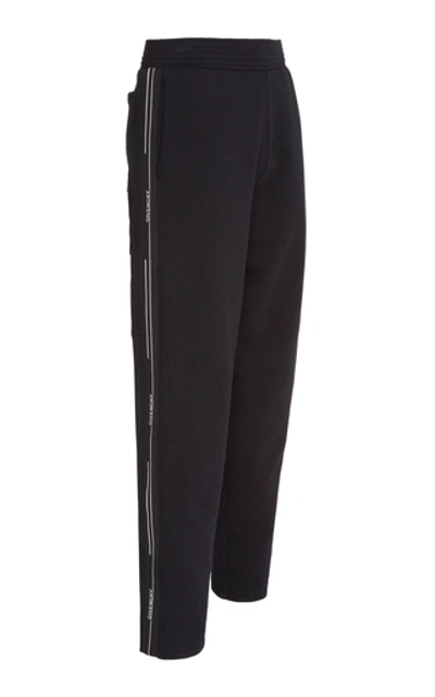 Shop Givenchy Logo-jacquard Cotton-jersey Sweatpants In Black