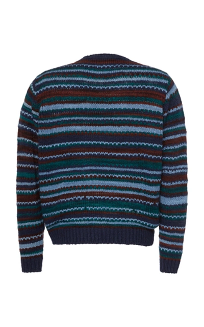 Shop The Elder Statesman Television Striped Cashmere Cardigan