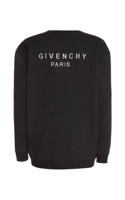Shop Givenchy Pegasus Wool Crewneck Sweater In Black