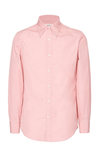 Shop Alexander Mcqueen Silk Poplin Shirt In Pink