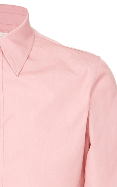 Shop Alexander Mcqueen Silk Poplin Shirt In Pink