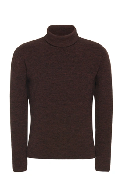 Shop Lemaire Wool Turtleneck Sweater In Navy