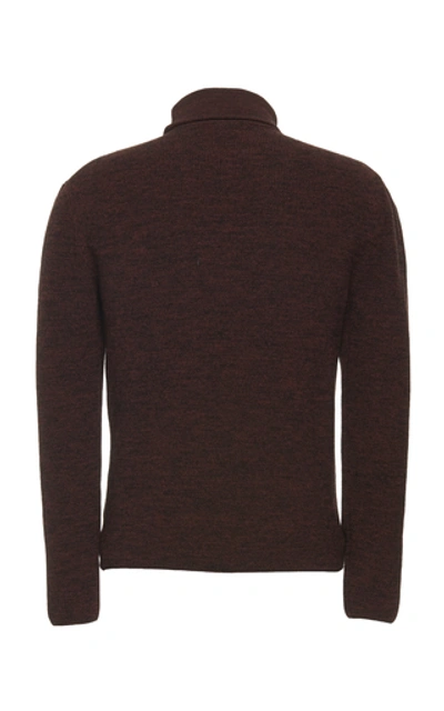 Shop Lemaire Wool Turtleneck Sweater In Navy