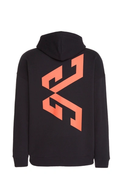 Shop Givenchy Printed Cotton-terry Hooded Sweatshirt In Black