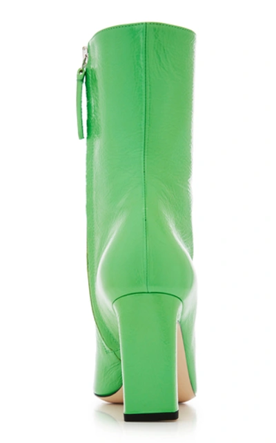Shop Wandler Isa Goat Leather Ankle Boots In Green
