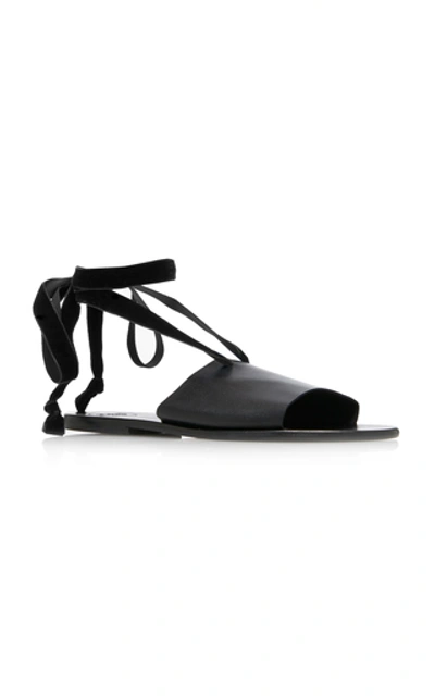 Shop Alohas Sandals Ava Night Leather Sandals In Black