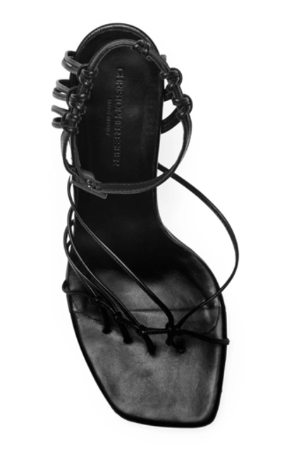 Shop Christopher Esber Valetta Leather Sandals   In Black