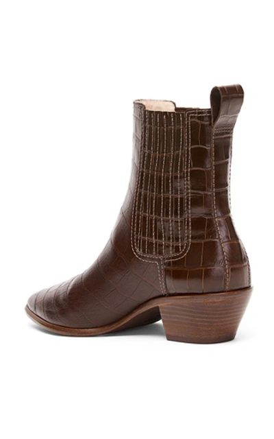 Shop Loeffler Randall Aylin Leather Western Booties In Brown