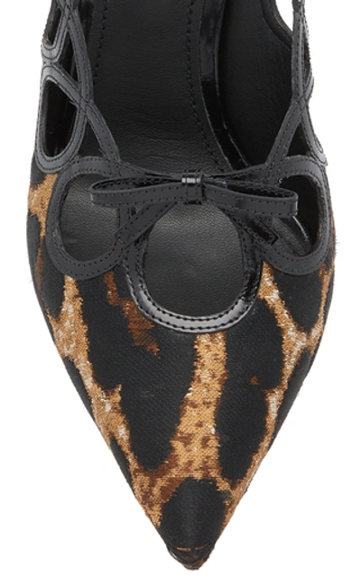 Shop Dolce & Gabbana Printed Satin Slingback Pumps In Animal