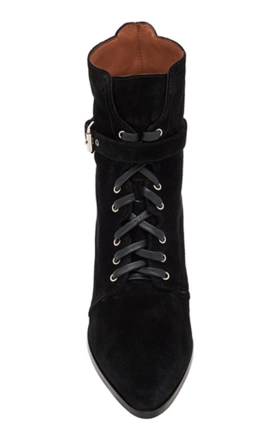 Shop Tabitha Simmons Porter Suede Ankle Boots In Black