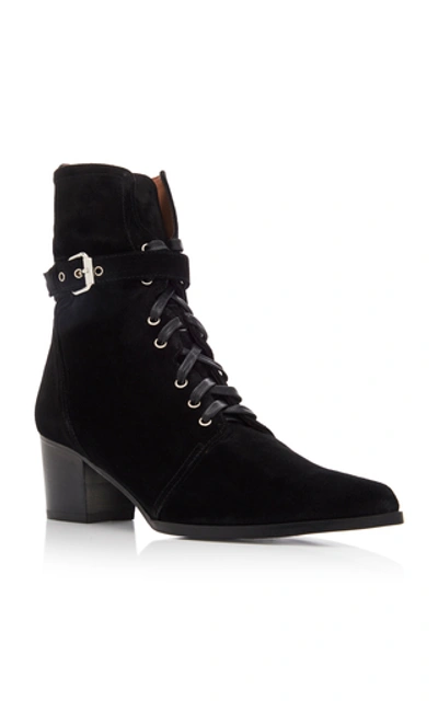 Shop Tabitha Simmons Porter Suede Ankle Boots In Black