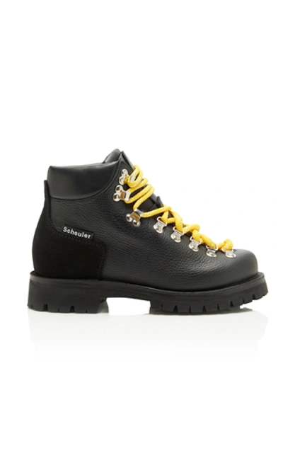 Shop Proenza Schouler Leather Hiking Boots In Black